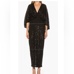 Alexia Admor Black Sequin Midi Dress